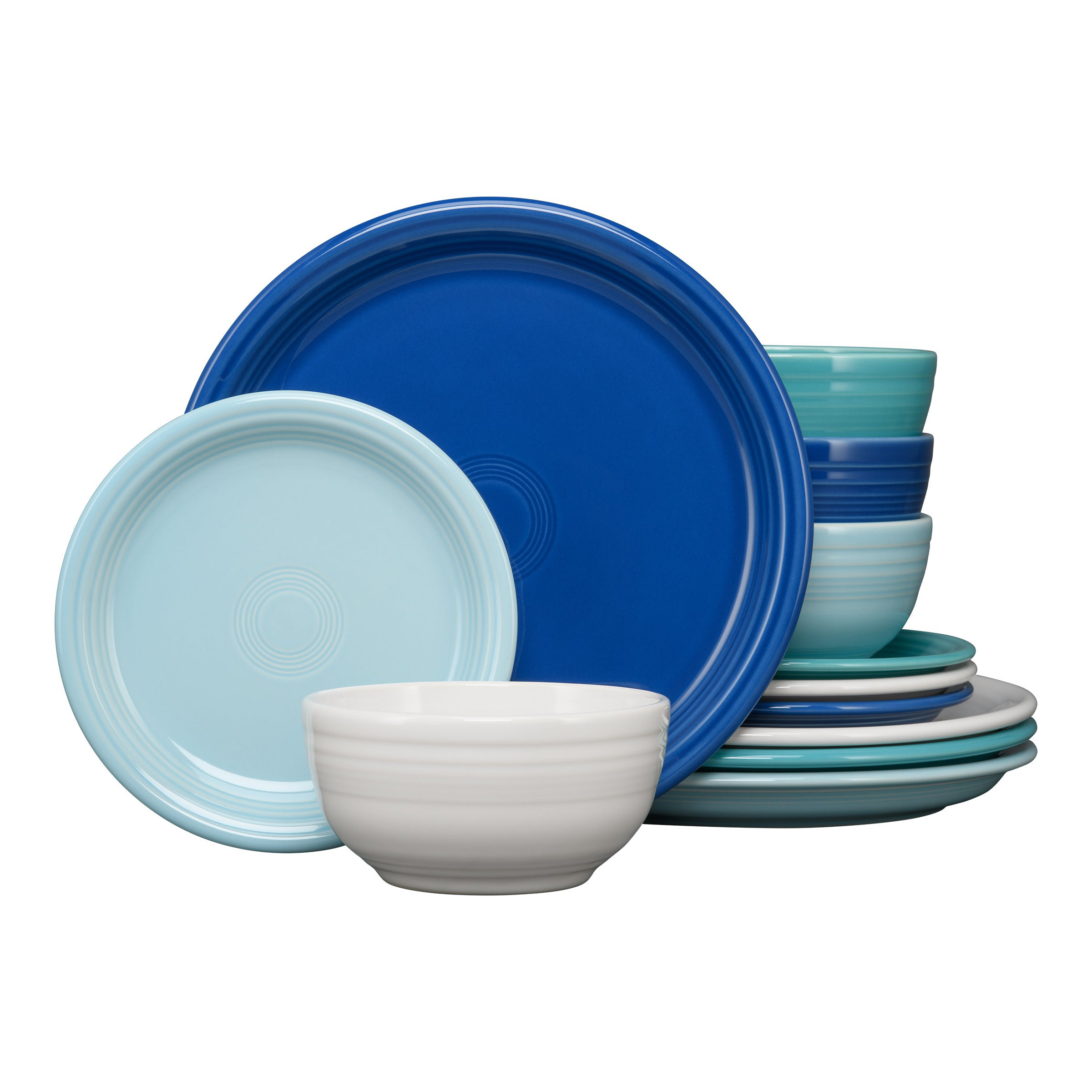 Fiesta Coastal Blues Bistro Coupe 12 Piece Dinnerware Set Service For